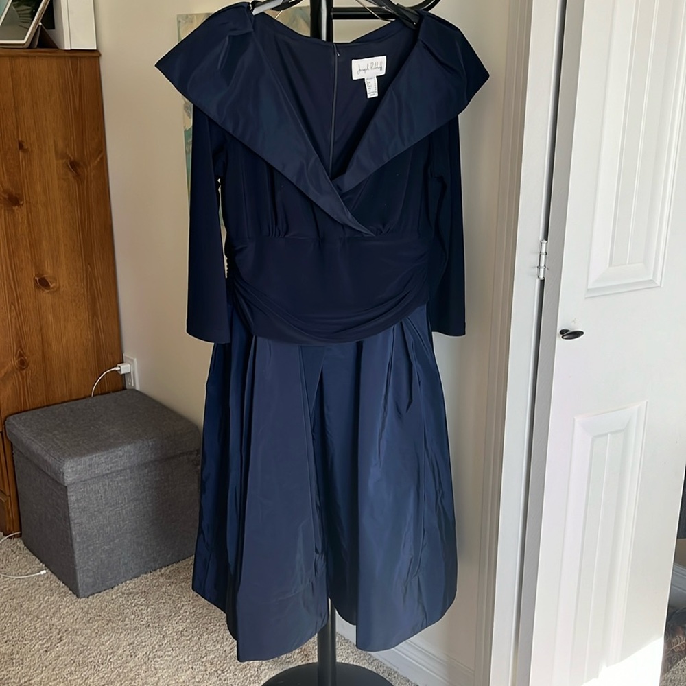 Off the shoulder navy dress